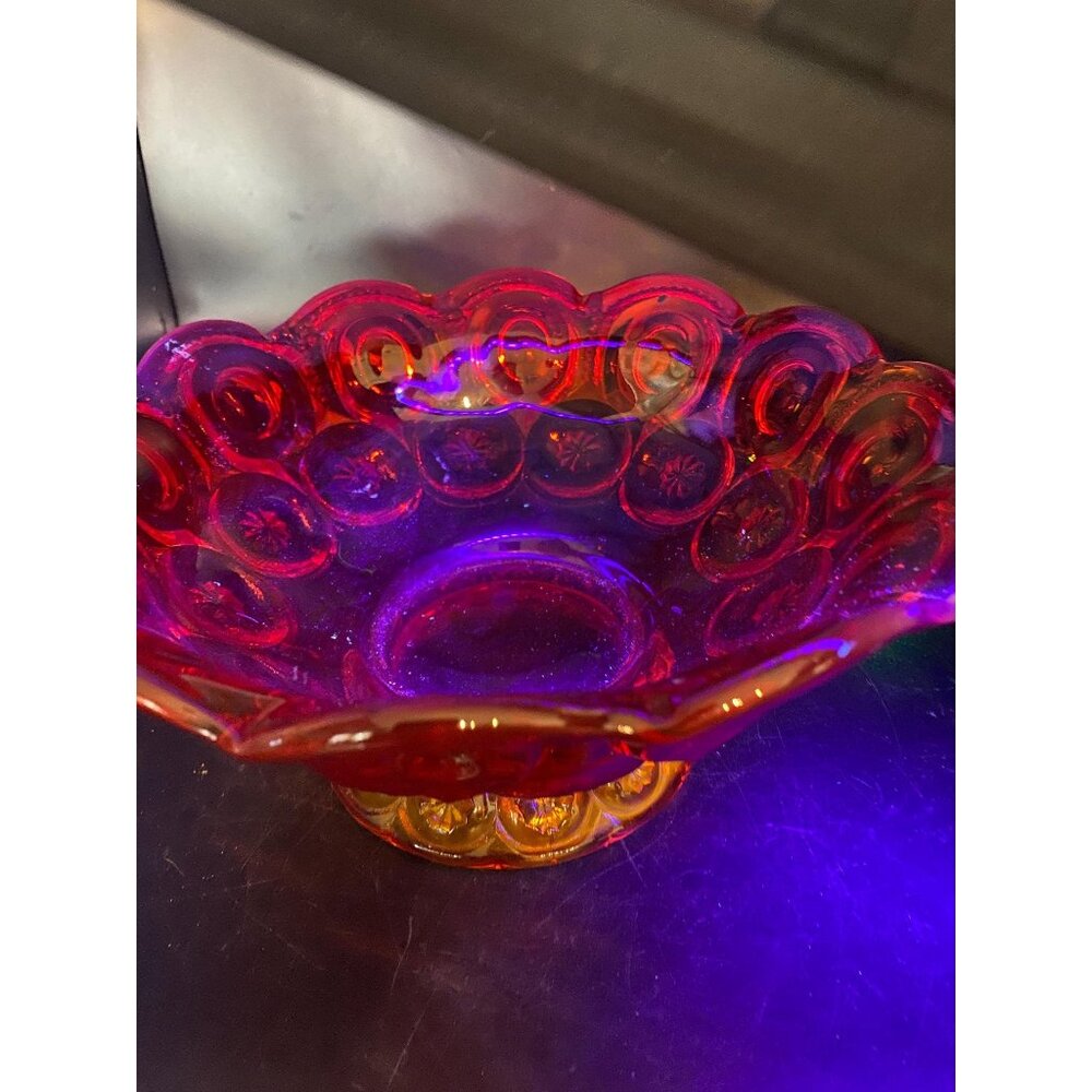 Moon N Star Amberina Large Pedestal Bowl